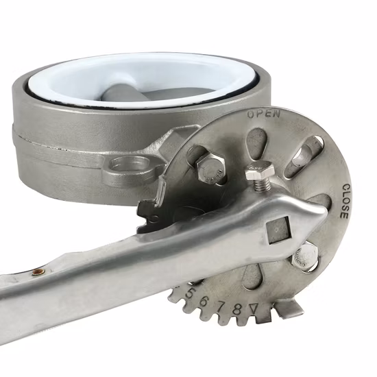 Pieno SUS304 SS304 SS316 SS316L SS304L CF8 CF8m CF3 CF3m con EPDM PTFE Viton FKM FPM Valvola a farfalla con sede Valvole industriali